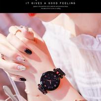 Ladies Star Quartz Watch Lazy Watch Magnet Strap Magnet Watch violetinė
