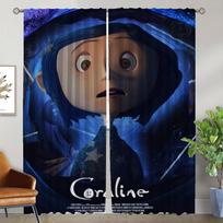 Coralines Shades Modern Living Room Curtains for Camera Blackout Curtain Halloween Decoration Partition Curtains 2 Pieces Child W50xH70cmx2pcs-CL