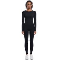 Nessaj Sportswear Women Long Sleeve Sports Suits Push Up Fitness Shirts Seamless Leggings Yoga Workout Colthes S juoda