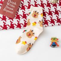 Madingos Kalėdinės kojinės rudeniui/žiemai - Unisex vidutinio ilgio One Size smėlis