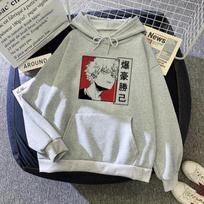 Harajuku Anime My Hero Academia Clothes Bakugou Katsuki Print Hooded Men Hoodies Comfortable Streetwear Sweatshirt Hoodies & Sweatshirts Men’s XXXL gray