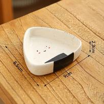 Triangular Rice Ball Flavor Disc Simplicity Household Creative Hot Pot Dipping Dish Vinegar Disc Lovely Sesame Dots Ceramic Dish white