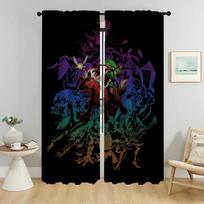 Zaldaes Partition Blackout Curtains for Living Room Shades Window Curtain Home Interior Curtains 2 Pieces Halloween Decoration W50xH70cmx2pcs-CL