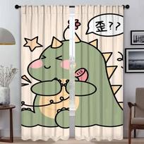 Shades Dinosaur Curtains for Living Room Curtain Home Interior Curtains 2 Pieces Tulle for Bedroom Partition Kitchen Blackout W50xH70cmx2pcs-CL