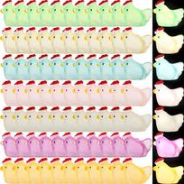50-200Pcs Noctilucent Dinosaur Figurines Resin in Small Decorative Duckling Glow Chick Toys for Birthday Mini Luminous white