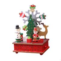 Christmas Music Box Table Centerpiece ,Rotatable Sculpture Tabletop Ornament Home rotating snowflakes