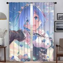 Re-zero Modern Living Room Curtains 2 Pieces Partition Blackout Curtain Halloween Decoration Curtains for Bedroom Shades Kitchen W50xH70cmx2pcs-CL