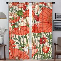 Cute Girl Blackout Curtains for Living Room Shades Home Interior Curtains 2 Pieces Tulle for Bedroom Window Curtain Partition W50xH70cmx2pcs-CL