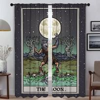 Anti-mosquito Curtains 2 Pieces Terror Tarot Elegant Room Curtains for Camera Shades Living Room Curtain Partition Kitchen Child W50xH70cmx2pcs-CL