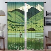 Vast Grassland Tulle for Bedroom Shades Partition Blackout Curtains for Camera Modern Living Room Curtains 2 Pieces Curtain Home W50xH70cmx2pcs-CL