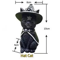 Mysterious Black Cat Statue Cute Cat Witch Cat Statue Witch Decoration Desktop Decoration Halloween Hand drawn Sculpture 1PC