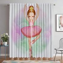 Ballet Curtains Child Room Partition Kitchen Curtains for Camera Window Curtain Shades Tulle for Bedroom Halloween Decoration W50xH70cmx2pcs-CL