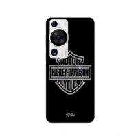 Huawei P60 Pro case Harley Davidson logo motor sycles gray front black Maniacase pilka