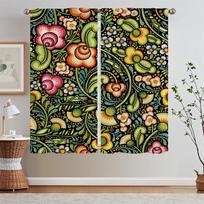 Curtains Art Pattern Blinds Lace Curtains for Bedroom Decoration Chiffon Curtain for Living Room Modern Home Decoration Blind W50xH70cmx2pcs-CL