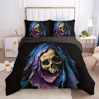 Skull Deadpool Duvet cover set 240x220 200x200 Bedding set Twin Queen King Double Bed linens Quilt cover Bedclothes Big hand 135X200cm-2pcs black