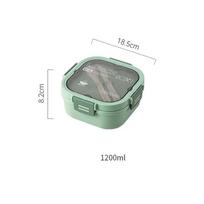 1200ml/1700ml Skyrių Pietų Dėžutė Vaikams Maisto Laikymo Indai Pietų dėžutė Iškylai Salotų dėžutė Mokykliniai Indai Bento Dėžutė gray