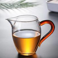 350ml Aukšto borosilikatinio stiklo smailus arbatos puodelis, arbatos dozatorius, karščiui atsparus stiklinis arbatinukas, Kung Fu arbatos rinkinys su spalvota rankena white