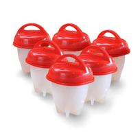 DIY Silicone Egg Poachers, Non-Stick, Easy-Clean Egg Cups For Perfectly Cooked Eggs & Quiche - Ideal Kitchen Gadget For Home & Restaurant Use ARI 6PCS red