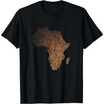 Melanin Shades Africa Map - Africa DNA Fingerprint T-Shirt M juoda