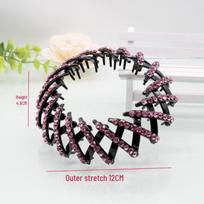 Medium Bird's Nest Hair Curler: Stylish Back Head Clip for Elegant, Versatile Looks violetinė