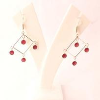 Kashmiri Ruby Round Shape Gemstone Handmade Earrings Ethnic Jewelry 1.9  K3z86