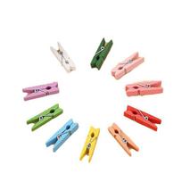 Spalvingi animaciniai mediniai nuotraukų segtukai su džiutine virvele sienų dekoravimui 10 mixed color clips (3.5CM)