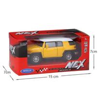 1/36 TOYOTA FJ Crusier Toy Car Model for Children Welly Diecast Off-Road Miniature Vehicle Pull Back Collection Gift for Kid Boy geltona