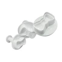 3Pcs/Set Plastic 3D Mini Bowknot Shape DIY Fondant Plunger Cutter Cookie Stamp f