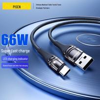 PISEN 66W Type-C 6A greito įkrovimo kabelis Huawei mobiliesiems telefonams black