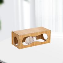 Žiurkėno Tunelis Juokingas Kramtomas Žaislas Augintinio Ežys Smiltpelės Narvo Prieiga Slėptuvė Ir Medinis Laipiojimas 27x11x10cm beige