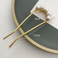 U Shaped Hairpins Pearl Alloy Waved Hair Clips Simple Metal Bobby Pins Barrettes Bridal Hairstyle Tools Accessories Wedding auksas