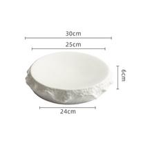 Irregular Shape Ceramic Pasta Steak Plate Sashimi Sushi Dish Restaurant Solid Color Tableware Cooking Plate Snack Desserts Dish white