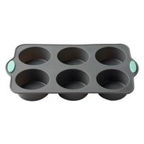 Silicone Cake Mold 6/12-Cavity Mini Fluted Tube Pan BPA-Free Non-Stick Small Cake Baking Mold Food Grade Silicone Mold Gifts for Bakers Mother's 6Holes