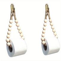 2 Cord Toilet Paper Holder Bohemian Toilet Paper Holder Cord Tissue Holder Farmhouse Toilet Paper Holder Wall-mounted Decoration (without hooks) Pack of 2 beige