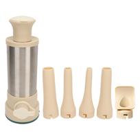 Sausage Stuffer Stainless Steel Manual Household Sausage Maker Machine with 4 Stuffing Tubes and L beige