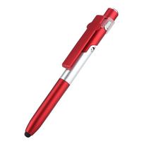 4 in 1 Touch Screen Capacitive Ballpoint Pens With LED Light For Tablet(Red) raudona