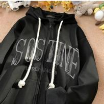 Autumn Men's Letter Foam Print Zip Up Hoodies Y2K Goth Streetwear Loose Sweatshirts Female Hip Hop Oversized Hoodie Tracksuit XXXL juoda