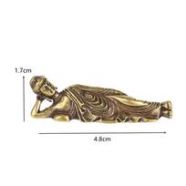 Gryno žalvario gulintis Budos statulėlė Namų dekoras Figūrėlės Antikvarinio vario Kinų Guanyin Budos Biuro stalo dekoras Ornamentas brown