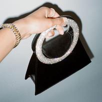 Shoulder Trapezoidal Bag with  Handle  Clutch Bag shiny luxury Dinner Party Wedding Bags axillary