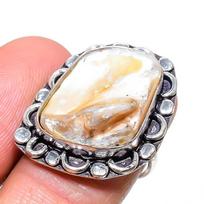 Natural Biwa Pearl Gemstone 925 Sterling Silver Jewelry Ring Size 6.5 Q9z75
