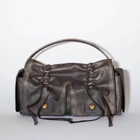 Moto & Bike Bow cord bags for women vintage pleated shoulder crossbody luxury designer new gray