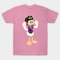 T Shirt Women Ducktalks Pirate Harajuku Print Kawaii Tshirt Summer Short Sleeve Female T-Shirt Top Tee S rožinė