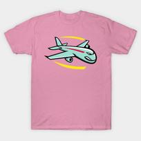 T Shirt Women Angry Jumbo Jet Plane Mascot Harajuku Print Kawaii Tshirt Summer Short Sleeve Female T-Shirt Top Tee S rožinė