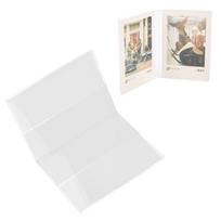 V formos skaidrus akrilinis nuotraukų rėmelio laikiklis, stovintis vertikaliai, skirtas Instax Mini 3 colių filmui beige
