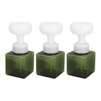 3pcs Foam Pump Bottle Portable Flower Shaped 250ml Dark Green Foam Dispenser Bottle