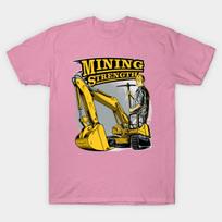 T Shirt Women Excavator Mining Strength Harajuku Print Kawaii Tshirt Summer Short Sleeve Female T-Shirt Top Tee S