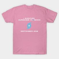 T Shirt Women I Survived Hurricane Florence Harajuku Print Kawaii Tshirt Summer Short Sleeve Female T-Shirt Top Tee S rožinė