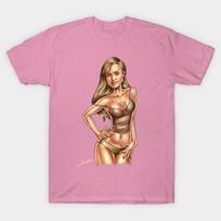 T Shirt Women Jessica Alba Harajuku Print Kawaii Tshirt Summer Short Sleeve Female T-Shirt Top Tee S rožinė