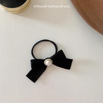 Elegant Pearl Bow Hair Ring – Retro French Style, All-Match Rubber Band, Korean Hair Accessory for Women