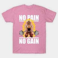 Moteriški marškinėliai No Pain No Gain Goku Deadlift Harajuku Print Kawaii marškinėliai vasariniai trumpomis rankovėmis moteriški marškinėliai Top Tee S rožinė